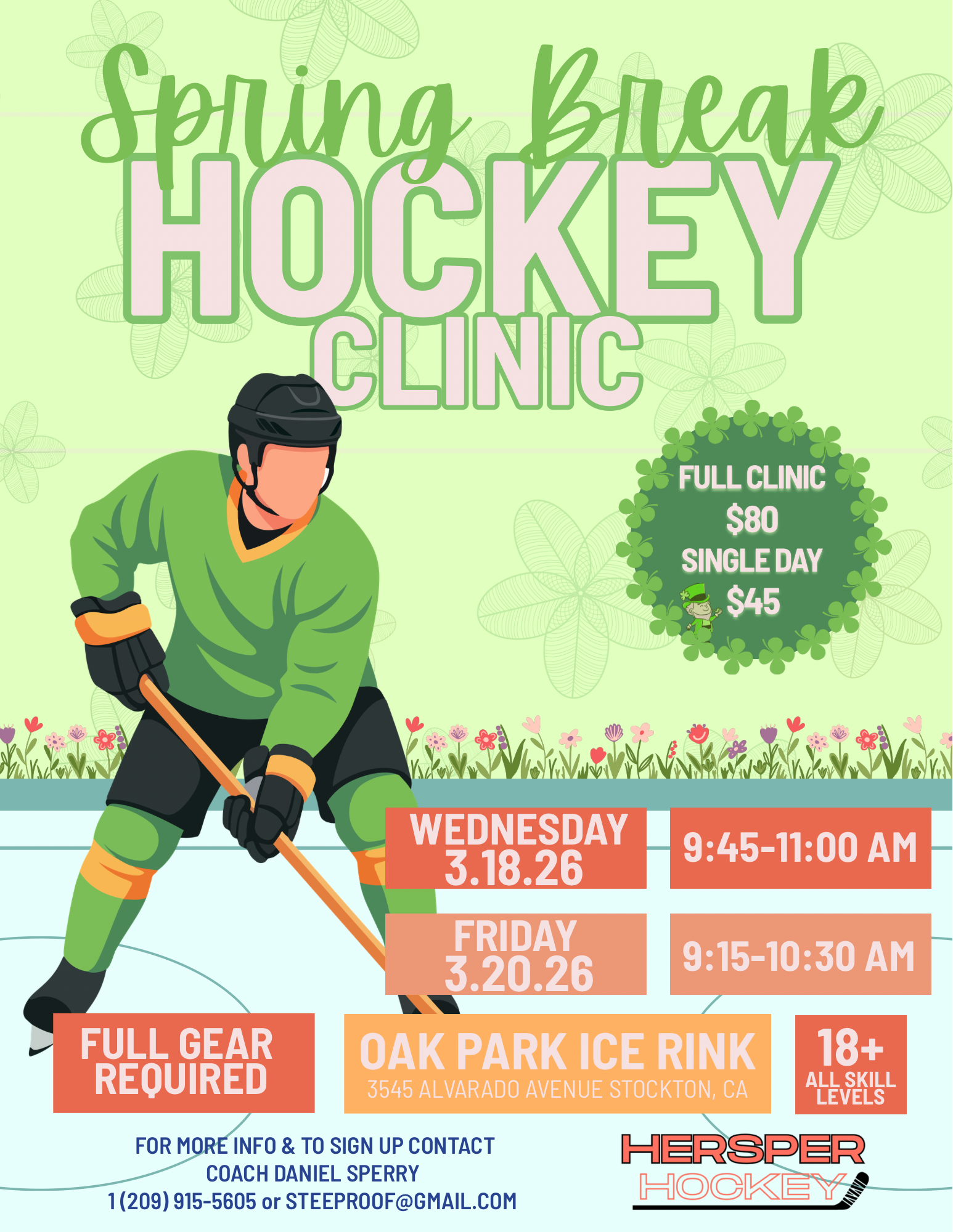 Blue Orange and Teal Dynamic Hockey Tournament Flyer
